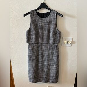 Elegant Gray Sleeveless Dress, J. Crew size 8